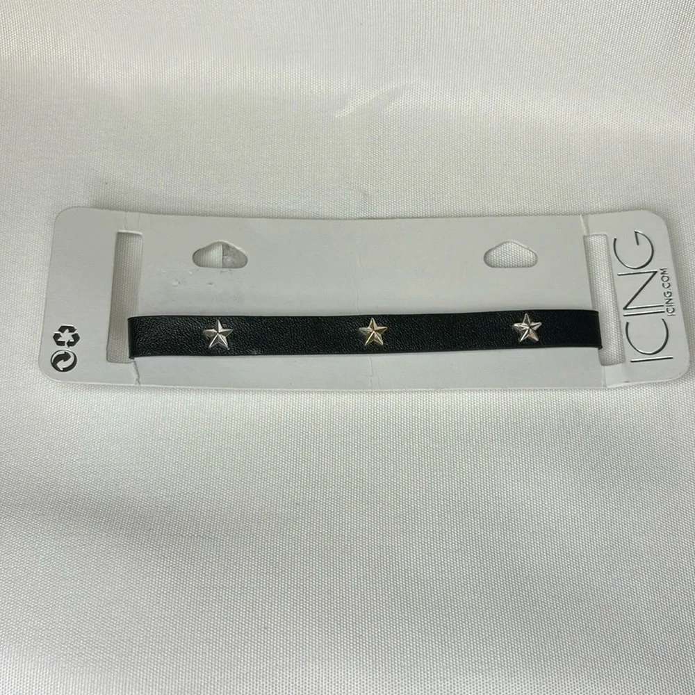 Icing Star Ribbon Choker Necklace Black